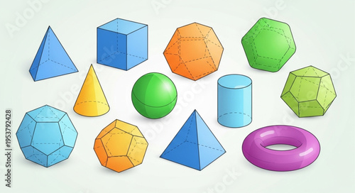 Geometric Shapes Collection - 3D Forms for Education and Design.