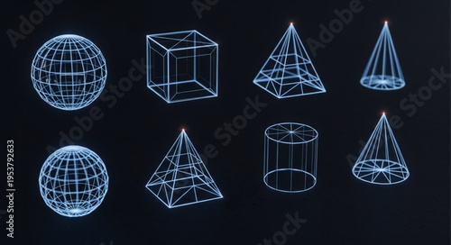 Geometric Wireframe Shapes - A Collection of 3D Models.