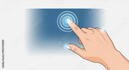 Finger touching interactive screen, modern technology interface, digital interaction.