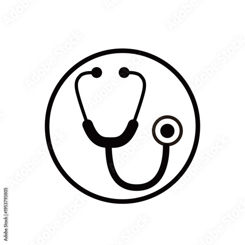 聴診器のシンプルアイコン 医療・診察・ヘルスケア素材