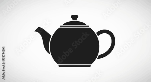 Black Teapot Icon Isolated On White.