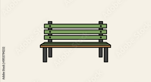 A brown wooden park bench seat.