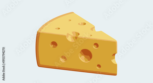 A wedge of cheese with holes.