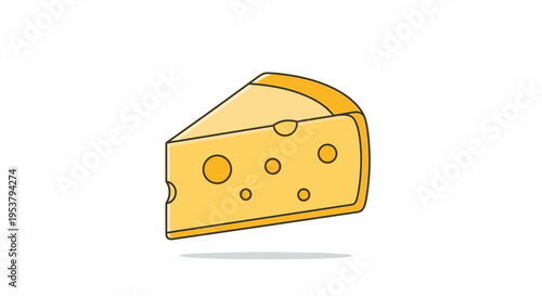 A wedge of cheese with holes.