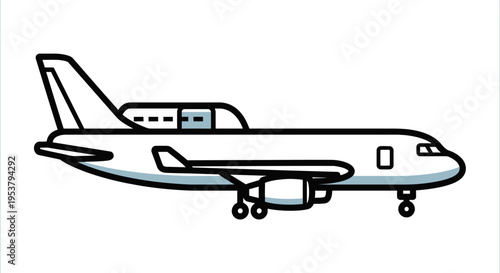 Airplane Commercial Jet Transport Vehicle.