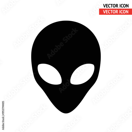 Black alien head with eyes.