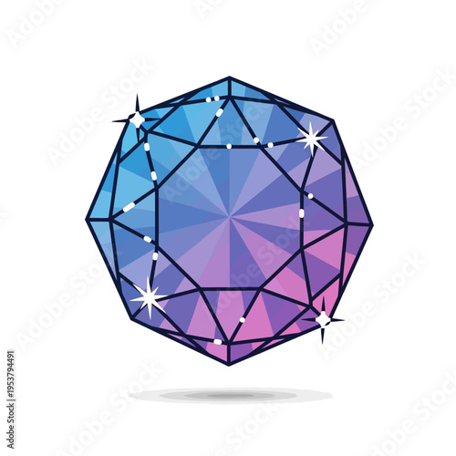 Colorful Geometric Polygonal Shape Design Element.