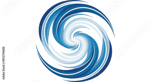 Blue swirling abstract design element.