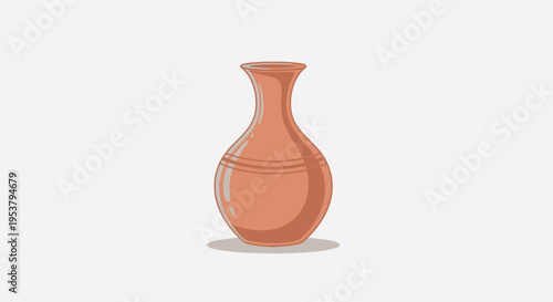 Brown ceramic vase with narrow neck.