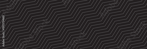 Modern Parallel zigzag lines background. Black and white zig zag pattern. Serrated or corrugated texture. Horizontal jagged stripes. Simple minimalistic graphic print. Vector