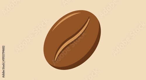 Brown coffee bean illustration closeup.