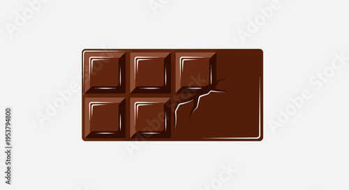 Chocolate bar with broken piece.