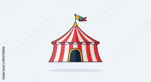 Colorful illustration of a circus tent.