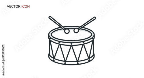 Drum with drumsticks on top.