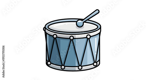 Drum with a drumstick on top.