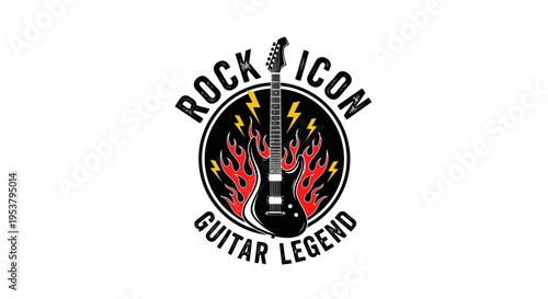 Electric Guitar Icon Music Symbol.