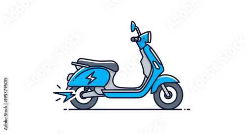 Electric blue motor scooter vehicle.