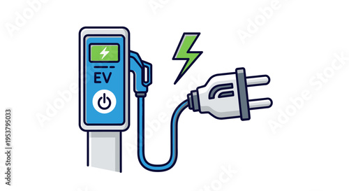 Electric vehicle charging station plug.