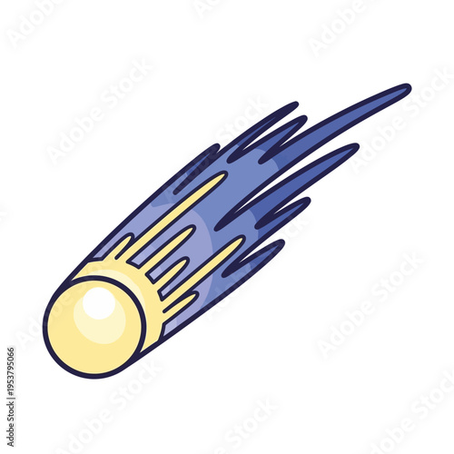 Meteorite with Yellow Core and Trails.