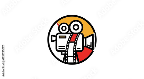 Film camera with film strip.