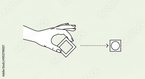 Illustration depicting the opening of a condom package with hand.