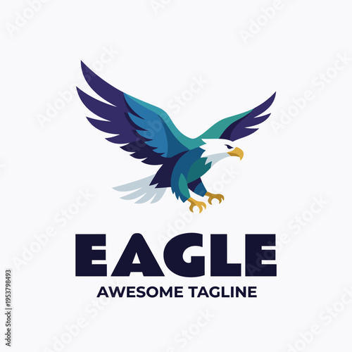 This striking eagle logo captures the essence of freedom and power as it soars through the sky, symbolizing ambition, strength, and a connection to nature in branding.