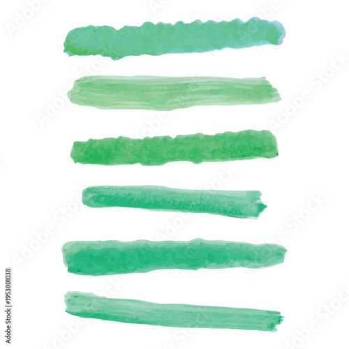 Green paint swatches on white background