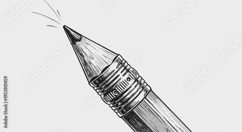 Pencil tip with lead scratching paper.
