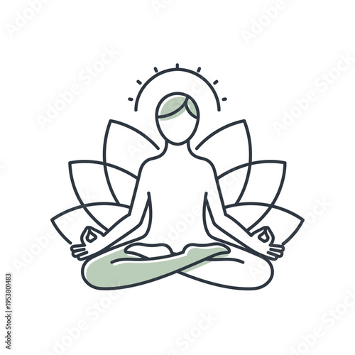 Person meditating in lotus position.