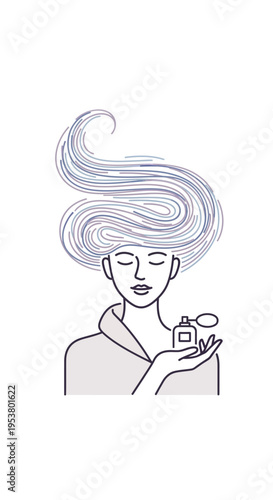 Woman applying perfume to her wrist.