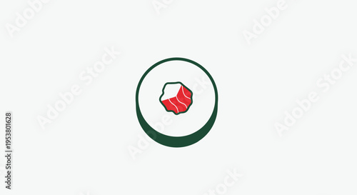 Raw beef sushi on a plate.