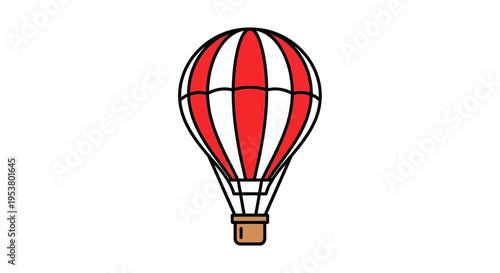 Red and white hot air balloon.