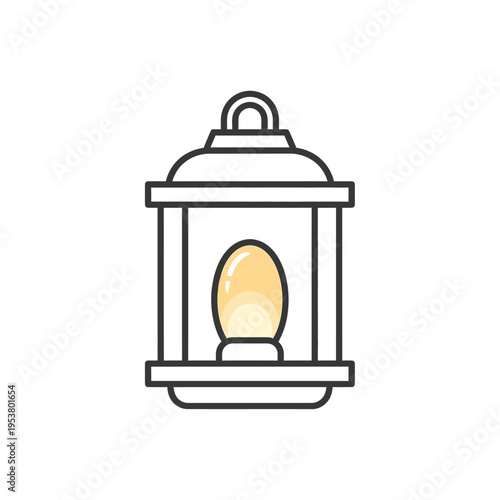 Simple line art lantern with light.