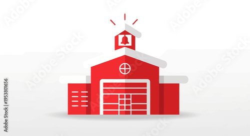 Red Barn With White Trim.