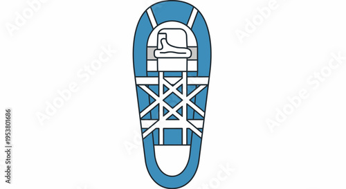 Sneaker sole with blue design.