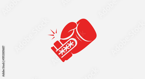 Red Boxing Glove with White Laces.