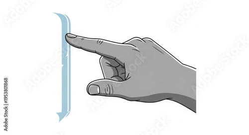 Hand Swiping Down on a Screen or Surface.