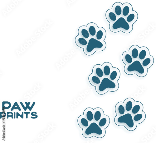 Creative pet footprint and bone illustration for veterinary service design vector