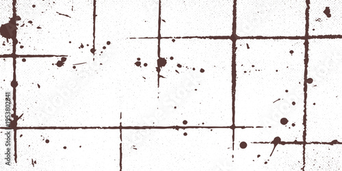 White background with dark speckles and horizontal lines, grunge texture and distressed effect