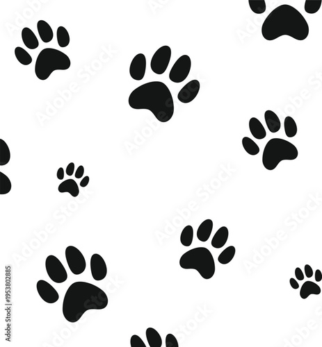 Simple pet paw prints and bone icon for animal lovers vector
