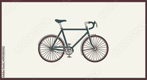 Vintage bicycle with thin tires.