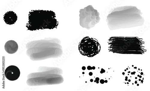 Digital brush strokes and smudges collection