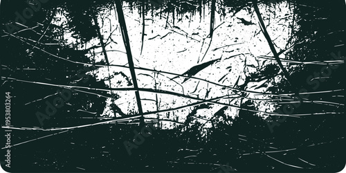 Dark grunge texture overlay with sharp barbed wire like scratches and intense distress effect background with scratch overlay