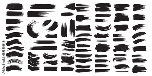 Collection of diverse brush strokes and marks