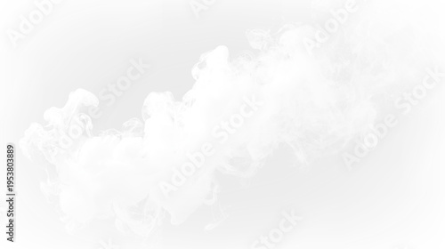 Fotografia White smoke swirls and rises on a transparent background with no visible source