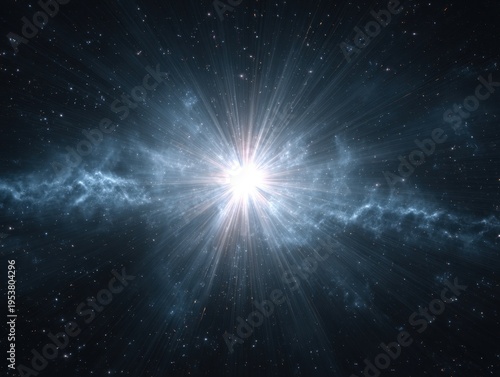 Bright Cosmic Explosion Background in Deep Space with Brilliant Light