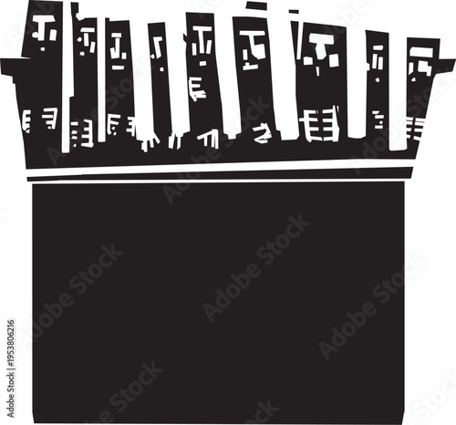 Expressionist style Supreme court Woodcut