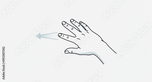Hand gesture illustration - Finger flicking action in a detailed sketch.