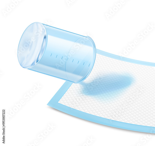 Changing mat that shows prevents leaking mockup. Vector illustration isolated on white background. Perfect for hygiene product and absorbent materials. EPS10.