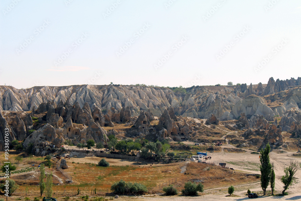 Fototapeta premium Ancient rock cut architecture August 2024 Scenic view of Goreme village